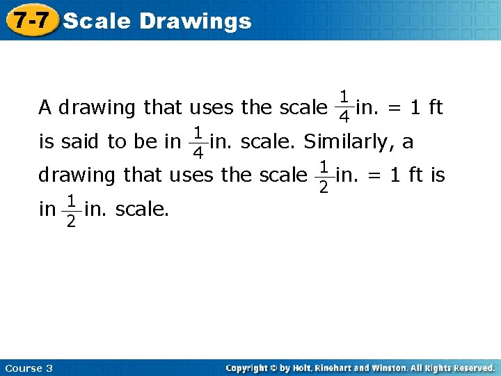 7 -7 Scale Insert Drawings Lesson Title Here 1 A drawing that uses the