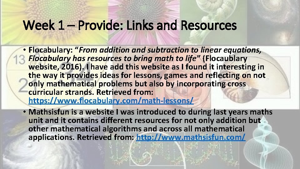 Week 1 – Provide: Links and Resources • Flocabulary: “From addition and subtraction to