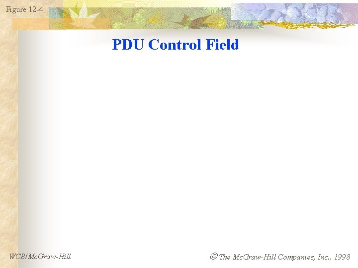 Figure 12 -4 PDU Control Field WCB/Mc. Graw-Hill The Mc. Graw-Hill Companies, Inc. ,