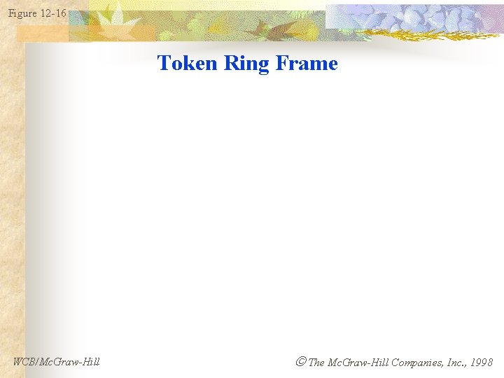 Figure 12 -16 Token Ring Frame WCB/Mc. Graw-Hill The Mc. Graw-Hill Companies, Inc. ,
