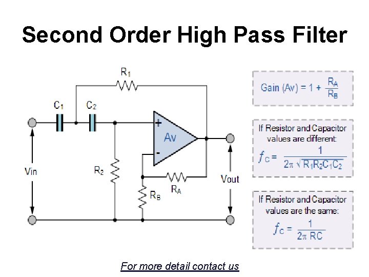 Second Order High Pass Filter For more detail contact us 