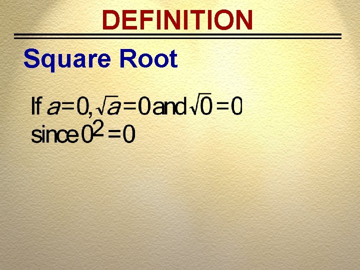 DEFINITION Square Root 