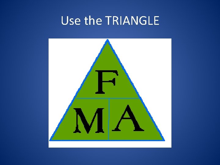 Use the TRIANGLE 