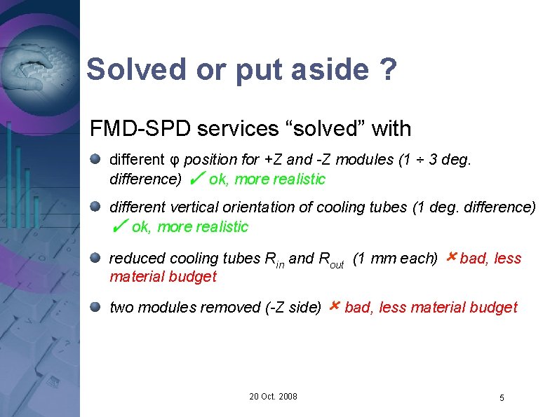 Solved or put aside ? FMD-SPD services “solved” with different φ position for +Z
