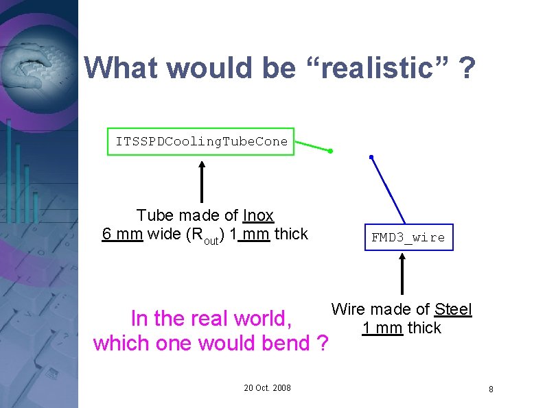 What would be “realistic” ? ovlp = 0. 05 ITSSPDCooling. Tube. Cone Tube made
