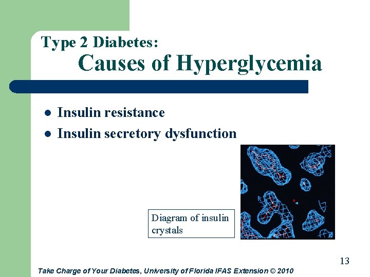 Type 2 Diabetes: Causes of Hyperglycemia l l Insulin resistance Insulin secretory dysfunction Diagram