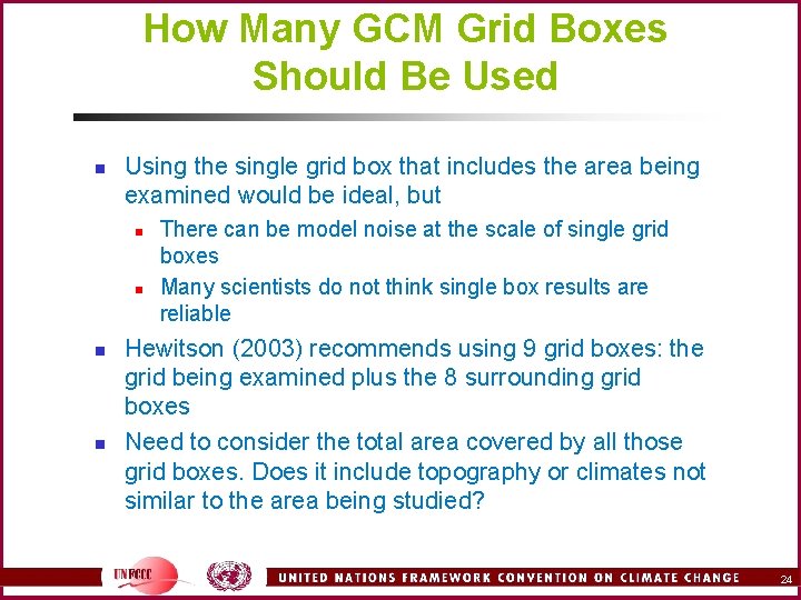 How Many GCM Grid Boxes Should Be Used n Using the single grid box