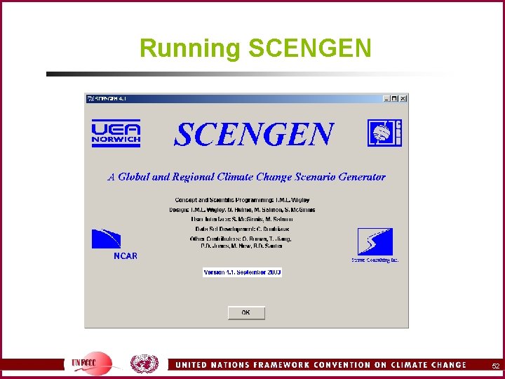 Running SCENGEN 52 
