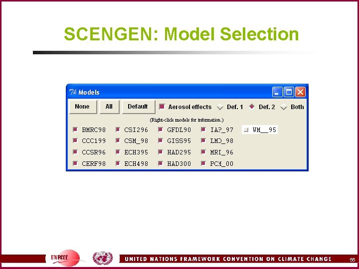 SCENGEN: Model Selection 55 