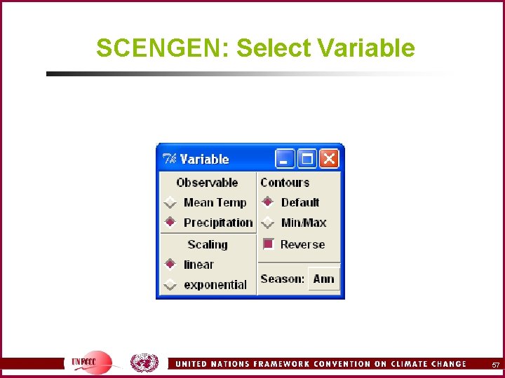 SCENGEN: Select Variable 57 