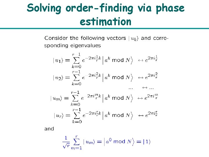 Solving order-finding via phase estimation 