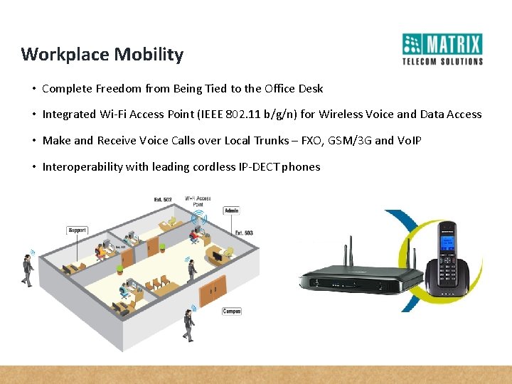 Workplace Mobility • Complete Freedom from Being Tied to the Office Desk • Integrated