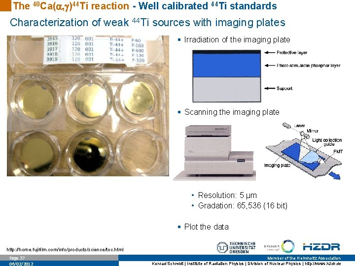 The 40 Ca( , )44 Ti reaction - Well calibrated 44 Ti standards Characterization