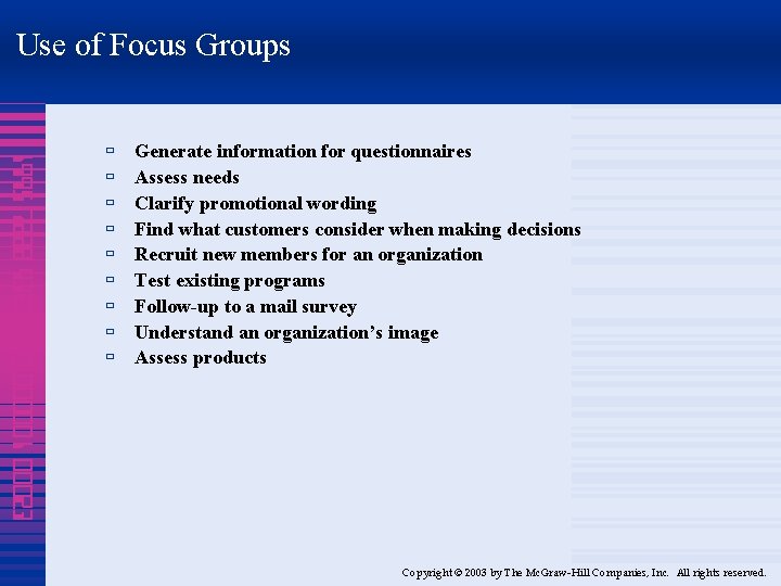 Use of Focus Groups 1995 7888 4320 000001 00023 ù ù ù ù ù