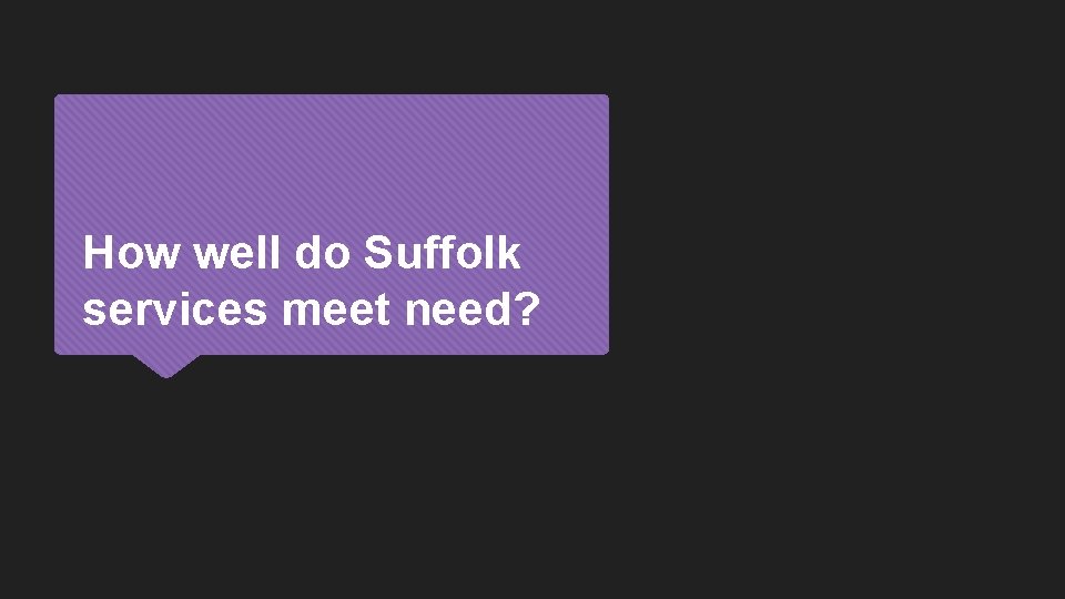 How well do Suffolk services meet need? 