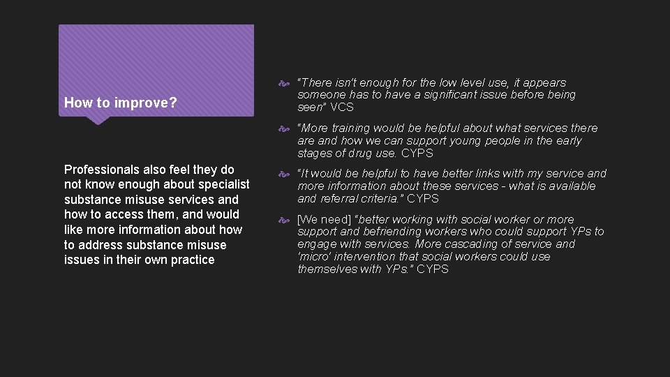 How to improve? “There isn't enough for the low level use, it appears someone