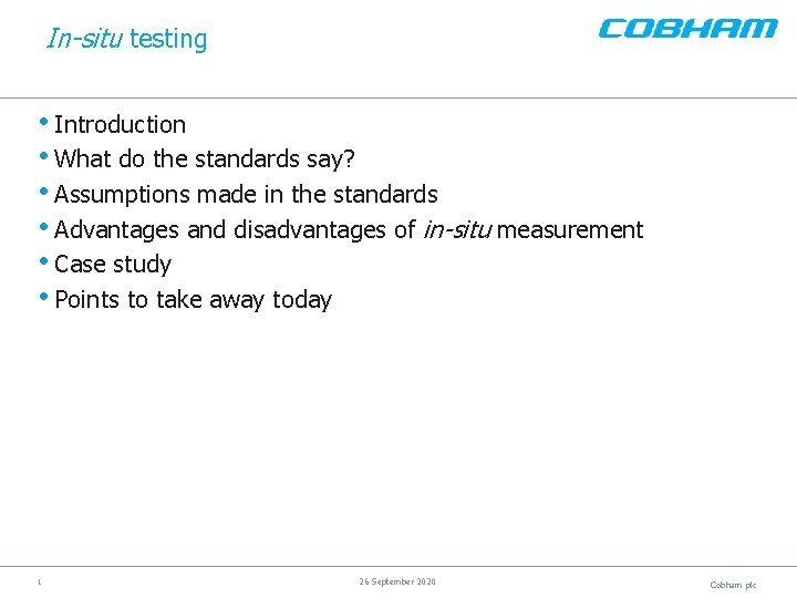 In-situ testing • Introduction • What do the standards say? • Assumptions made in