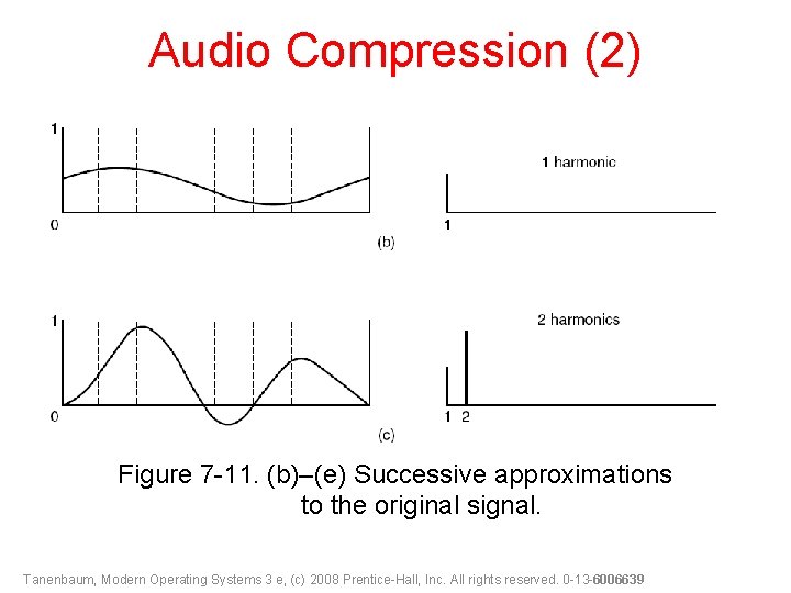 Audio Compression (2) Figure 7 -11. (b)–(e) Successive approximations to the original signal. Tanenbaum,