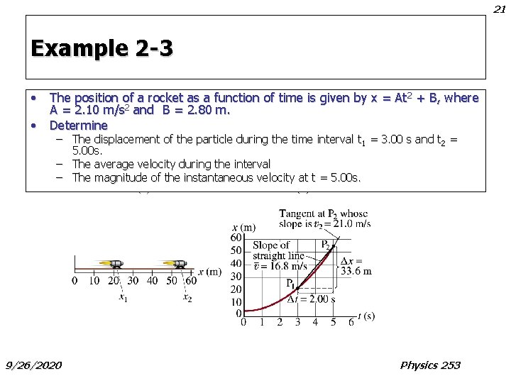 21 Example 2 -3 • The position of a rocket as a function of