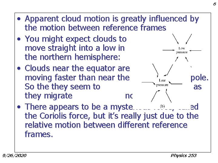 6 • Apparent cloud motion is greatly influenced by the motion between reference frames