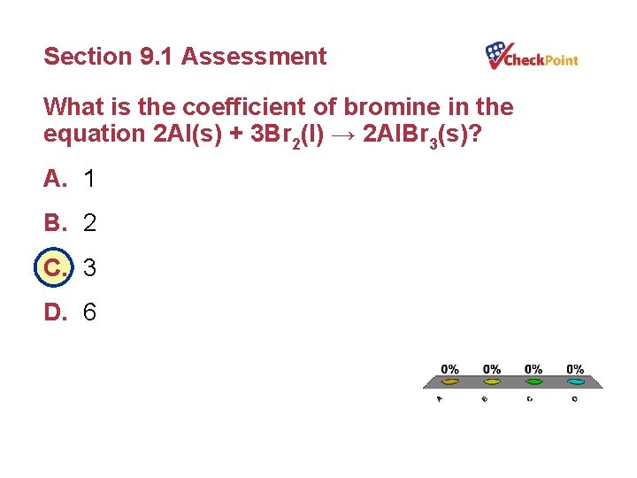 Section 9. 1 Assessment What is the coefficient of bromine in the equation 2
