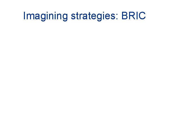 Imagining strategies: BRIC 