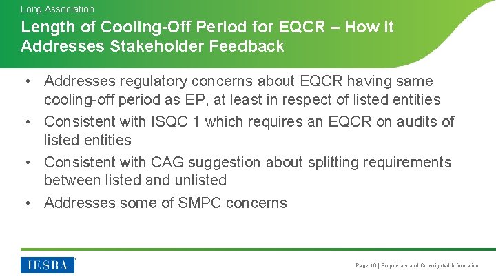 Long Association Length of Cooling-Off Period for EQCR – How it Addresses Stakeholder Feedback