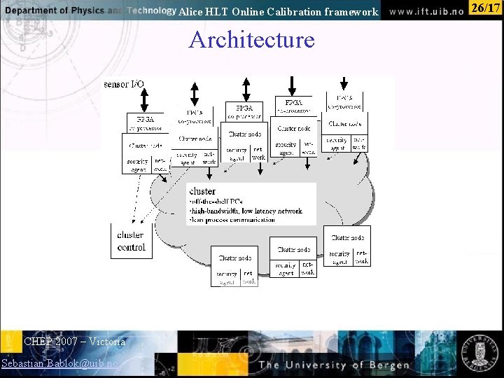Alice HLT Online Calibration framework Architecture Normal text - click to edit CHEP 2007