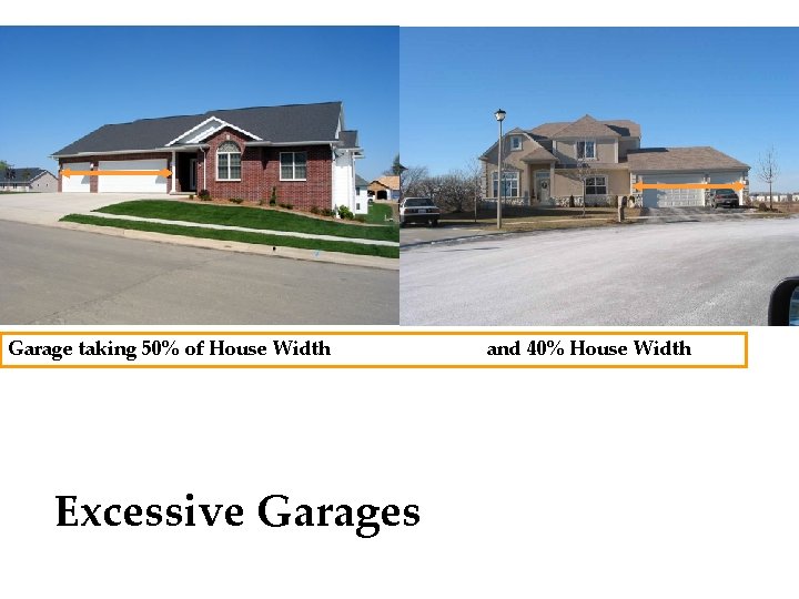 Garage taking 50% of House Width Excessive Garages and 40% House Width 