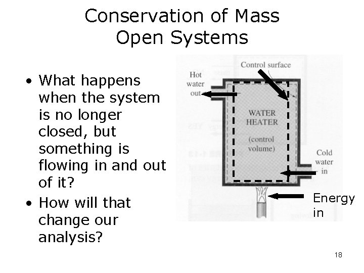 Conservation of Mass Open Systems • What happens when the system is no longer