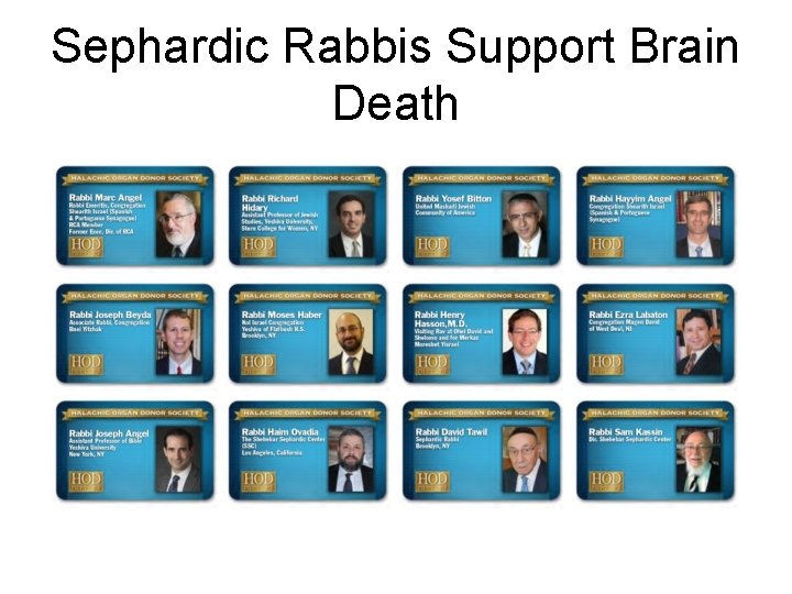 Sephardic Rabbis Support Brain Death 