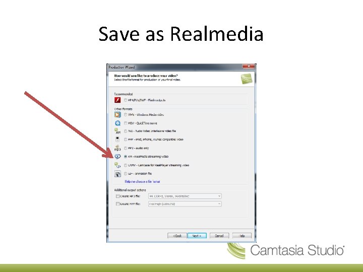 Save as Realmedia 