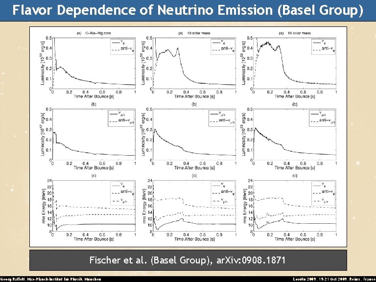 Flavor Dependence of Neutrino Emission (Basel Group) Fischer et al. (Basel Group), ar. Xiv: