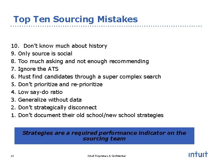  Top Ten Sourcing Mistakes 10. Don’t know much about history 9. Only source