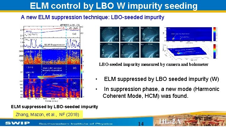 ELM control by LBO W impurity seeding A new ELM suppression technique: LBO-seeded impurity