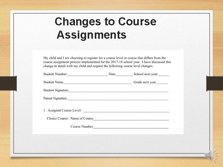 Changes to Course Assignments 