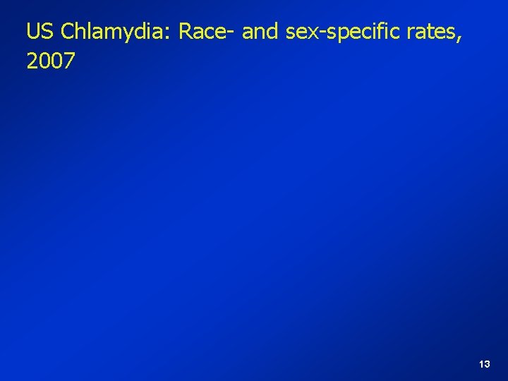 US Chlamydia: Race- and sex-specific rates, 2007 13 
