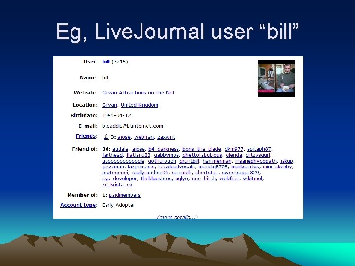 Eg, Live. Journal user “bill” 