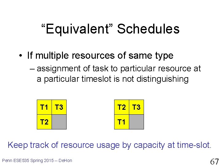 “Equivalent” Schedules • If multiple resources of same type – assignment of task to