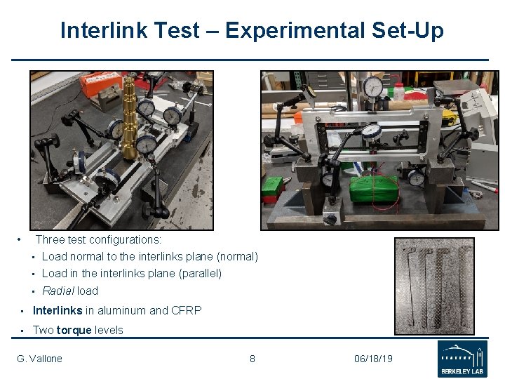 Interlink Test – Experimental Set-Up • Three test configurations: • Load normal to the Interlink Test – Experimental Set-Up • Three test configurations: • Load normal to the