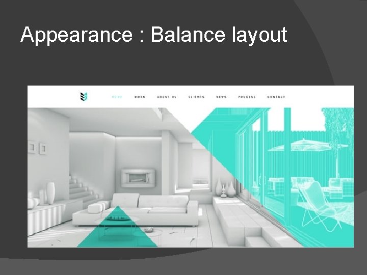 Appearance : Balance layout 