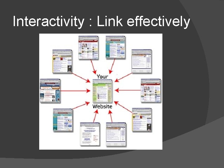 Interactivity : Link effectively 