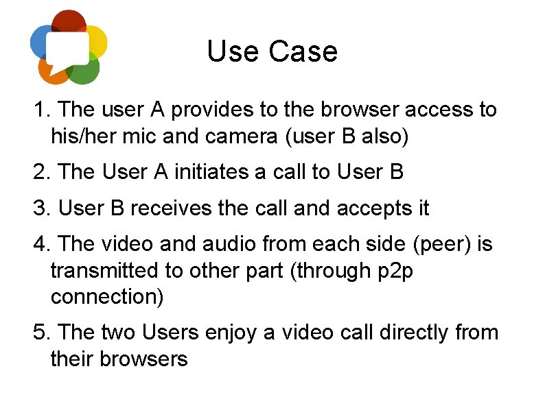 Use Case 1. The user A provides to the browser access to his/her mic