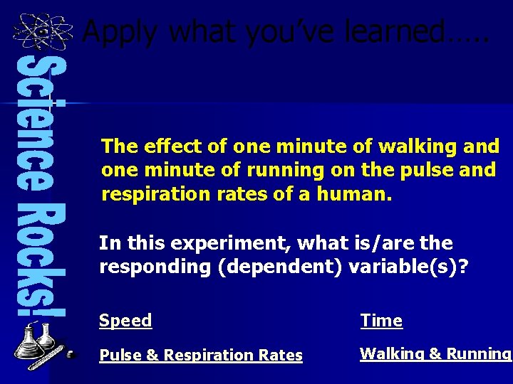 Apply what you’ve learned…. . The effect of one minute of walking and one