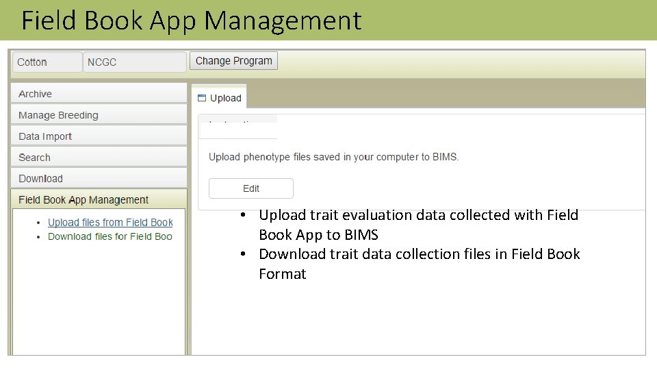 Field Book App Management • Upload trait evaluation data collected with Field Book App