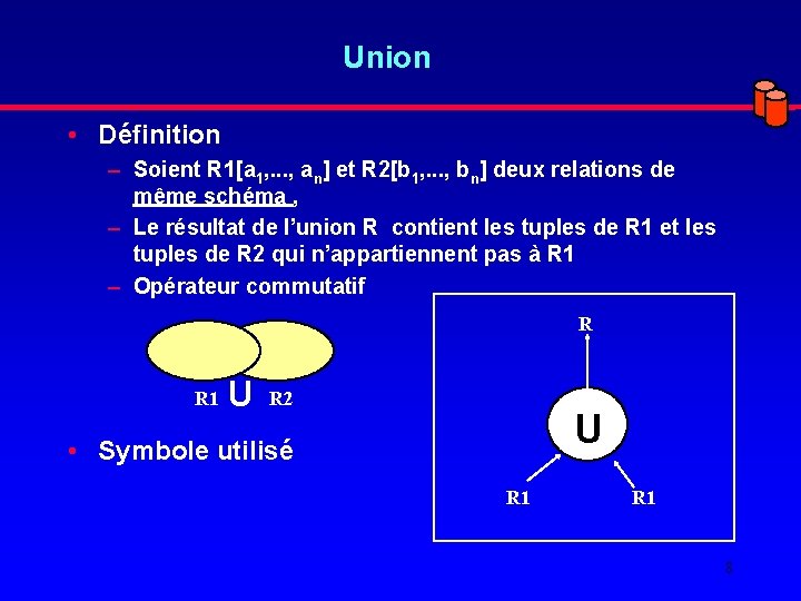 Union • Définition – Soient R 1[a 1, . . . , an] et