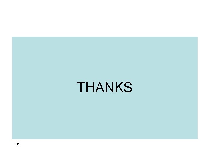 THANKS 16 