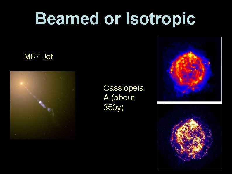 Beamed or Isotropic M 87 Jet Cassiopeia A (about 350 y) 7 
