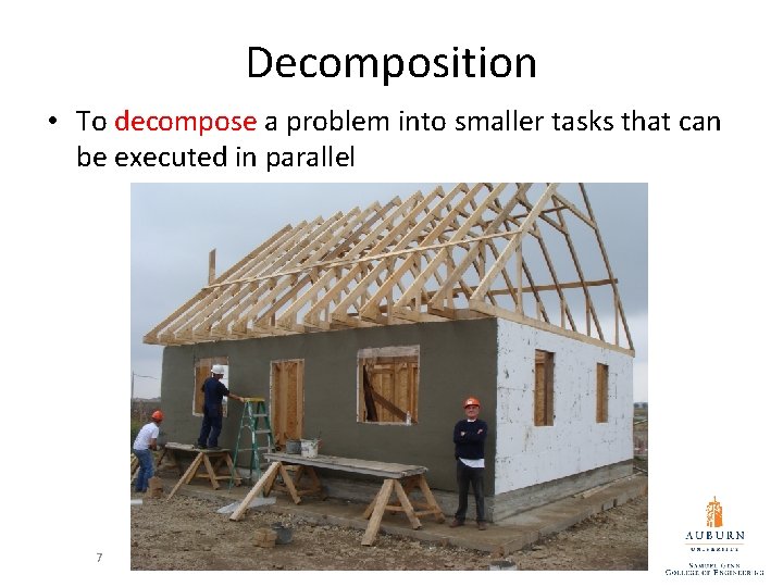 Decomposition • To decompose a problem into smaller tasks that can be executed in