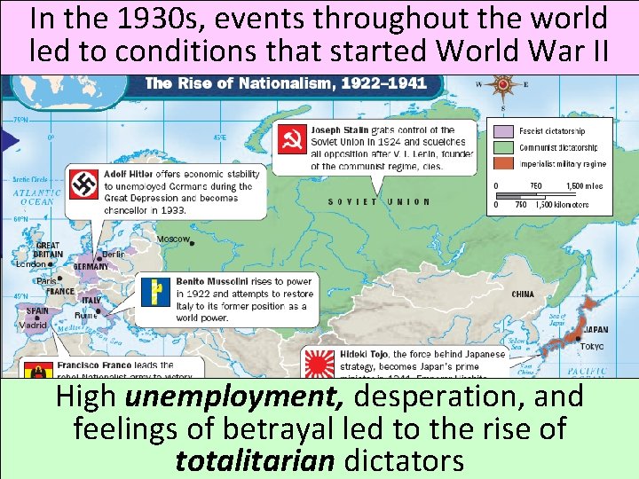 In the 1930 s, events throughout the world led to conditions that started World
